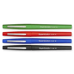 Paper Mate® Flair® Porous-Point Pens, Medium Point, 0.7 mm, Assorted Ink Colors, Pack Of 4 Pens
