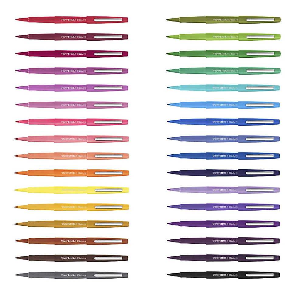 Paper Mate® Flair® Porous-Point Pens, Medium Point, 0.7 mm, Assorted Ink Colors, Pack Of 4 Pens