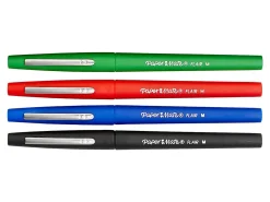 Paper Mate® Flair® Porous-Point Pens, Medium Point, 0.7 mm, Assorted Ink Colors, Pack Of 4 Pens