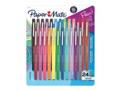 Paper Mate® Flair® Porous-Point Pens, Medium Point, 0.7 mm, Assorted Ink Colors, Pack Of 24 Pens