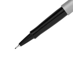 Paper Mate® Flair® Porous-Point Pens, Ultra Fine Point, 0.4 mm, Black Barrel, Black Ink, Pack Of 12