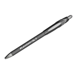 Paper Mate® FlexGrip® Elite™ Retractable Ballpoint Pens, Fine Point, 0.8 mm, Black Barrel, Black Ink, Pack Of 12 Pens