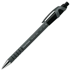 Paper Mate® FlexGrip Ultra™ Retractable Pens, Fine Point, 0.8 mm, Black Barrel, Black Ink, Pack Of 12