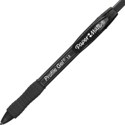 Paper Mate Gel Pen, Profile Retractable Pen, 1.0mm, Black, 12 Count