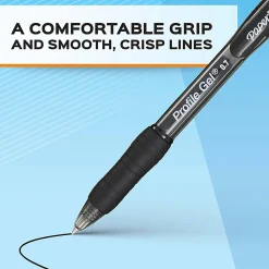 Paper Mate Gel Pen, Profile Retractable Pen, 0.7mm, Red, 12 Count