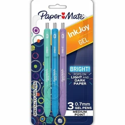 Paper Mate Inkjoy Bright Gel Pens, 0.7mm, Medium Point, Assorted 3 Pack