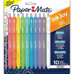 Paper Mate InkJoy Bright Pens, Gel Pens, Medium Point (0.7mm), Retractable, Assorted Brighter Colors, 10 Count