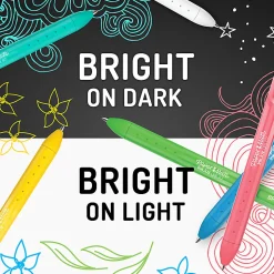 Paper Mate InkJoy Bright Retractable Gel Pens, Medium Point, 0.7 mm, White Barrels, White Ink, Pack Of 3 Pens
