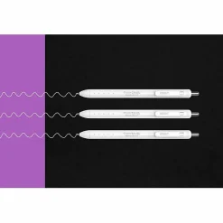 Paper Mate InkJoy Bright Retractable Gel Pens, Medium Point, 0.7 mm, White Barrels, White Ink, Pack Of 3 Pens