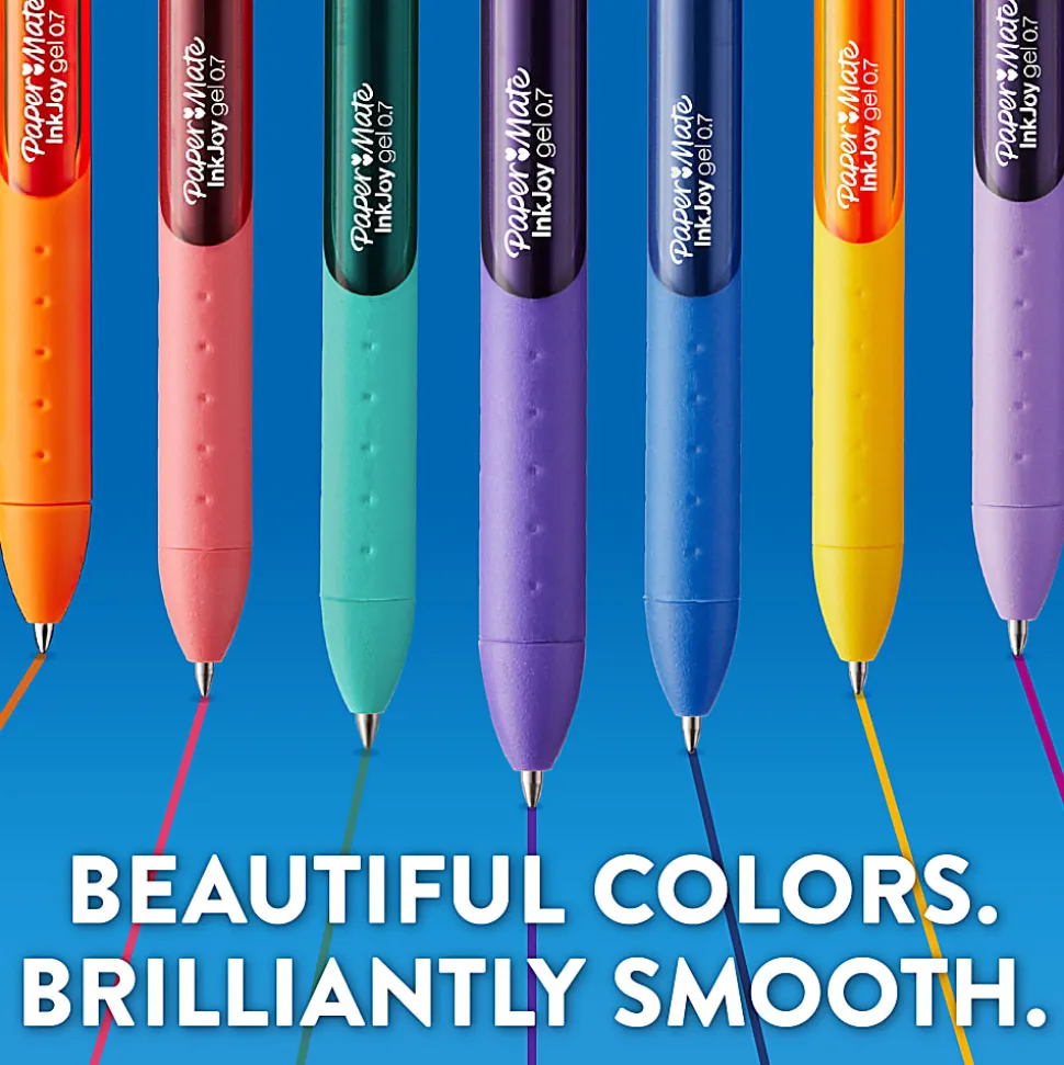 Paper Mate® InkJoy Gel Pens, Medium Point, 0.7 mm, Assorted Ink Colors, Pack Of 22 Pens