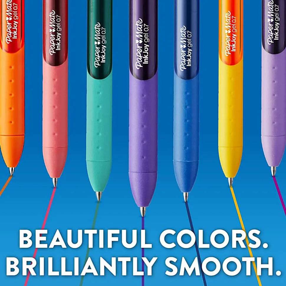 Paper Mate InkJoy Gel Pens, Medium Point, 0.7 mm, Assorted Tropical Vacation Colors, Pack Of 4 Pens