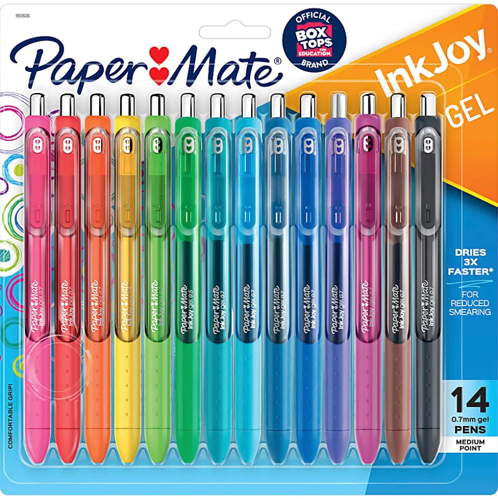 Paper Mate® InkJoy® Gel Pens, Medium Point, 0.7 mm, Assorted Barrels, Assorted Ink Colors, Pack Of 14