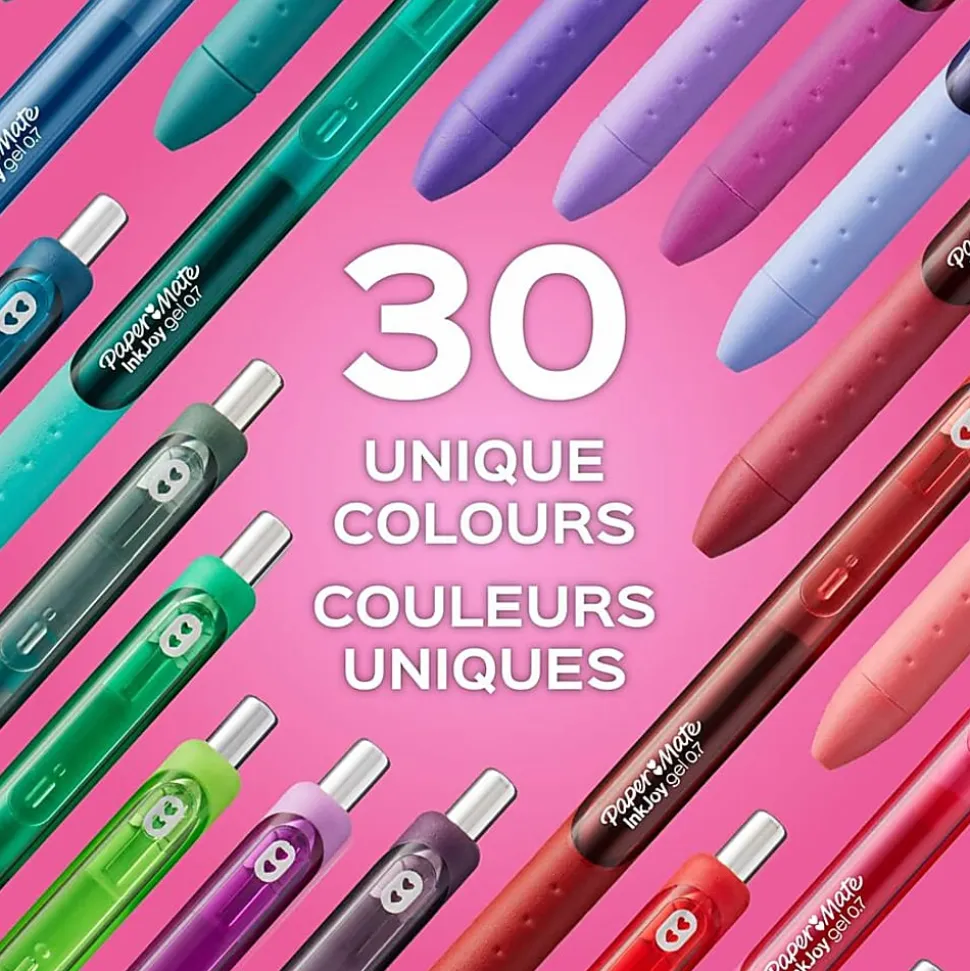 Paper Mate InkJoy Gel Pens, Medium Point, 0.7 mm, Assorted Candy Pop Colors, Pack Of 4 Pens