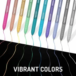 Paper Mate InkJoy Gel Pens, Metallic Pens, Retractable, Medium Point, (0.8mm) Assorted Colors, 10 Count