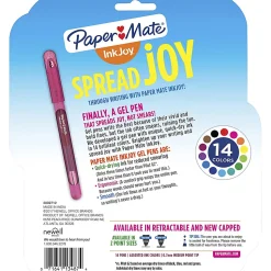 Paper Mate® Inkjoy Gel 600ST Stick Pens, Medium Point, 0.7 mm, Assorted Ink Colors, Pack Of 14