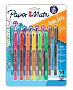 Paper Mate® Inkjoy Gel 600ST Stick Pens, Medium Point, 0.7 mm, Assorted Ink Colors, Pack Of 14