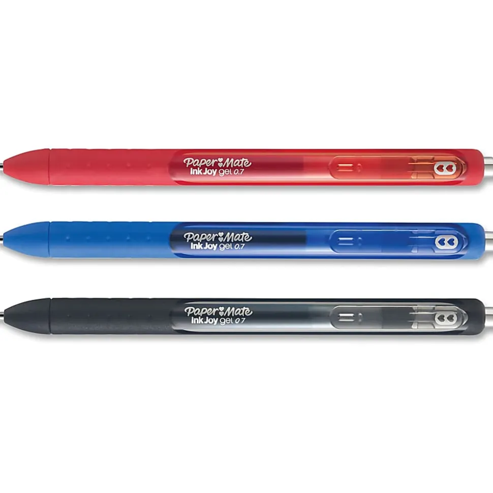 Paper Mate® InkJoy™ Retractable Gel Pens, Medium Point, 0.7 mm, Assorted Barrels, Assorted Ink Colors, Pack Of 3