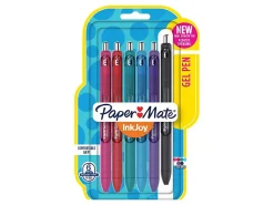 Paper Mate® InkJoy™ Retractable Gel Pens, Medium Point, 0.7 mm,&nbsp;Assorted Barrel Colors, Assorted Ink Colors, Pack Of 6