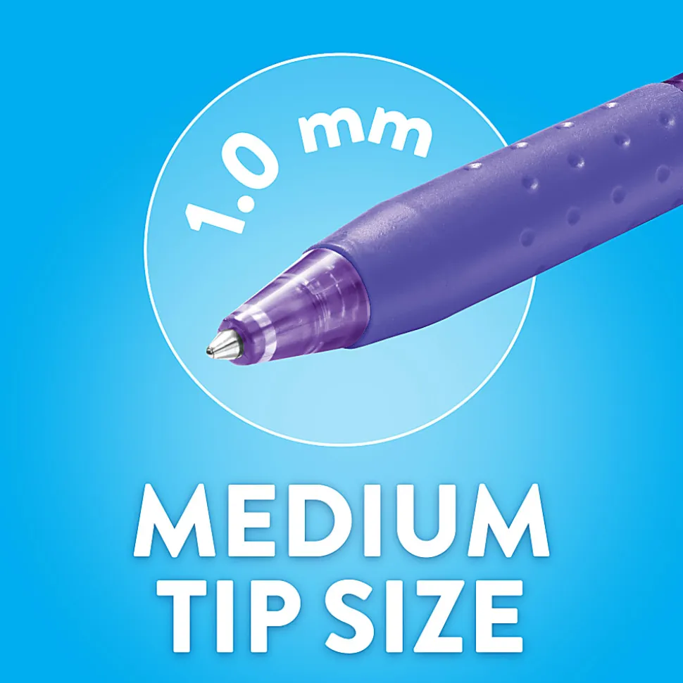 Paper Mate® InkJoy™ 300 RT Retractable Pens, Medium Point, 1.0 mm, Clear Barrels, Assorted Ink Colors, Pack Of 24