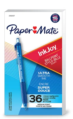 Paper Mate InkJoy 100RT Retractable Ballpoint Pen, 1.0mm Medium Point, Assorted 72ct Black and Blue Ink