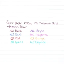 Paper Mate® InkJoy 100 Stick Pens, Medium Point, 1.0 mm, Translucent Blue Barrels, Blue Ink, Pack Of 12 Pens