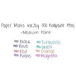 Paper Mate® InkJoy™ 300 Stick Pens, Medium Point, 1.0 mm, Translucent Barrels, Black Ink, Pack Of 12 Pens