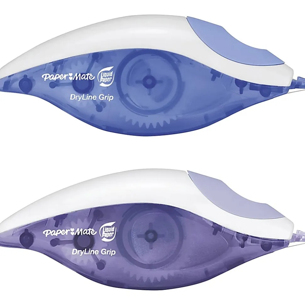 Paper Mate® Liquid Paper® DryLine® Clips, 1 Line x 335", Blue/Purple, Pack Of 2