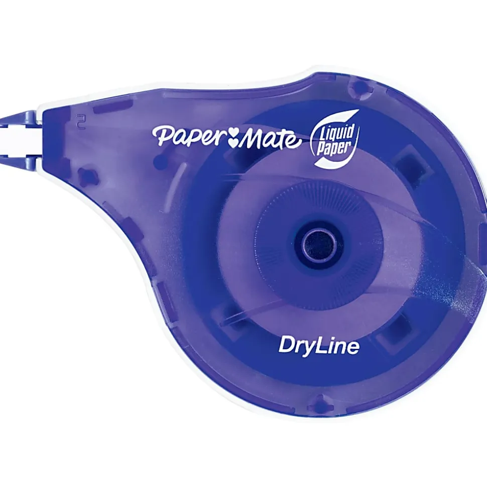 Paper Mate® Liquid Paper® DryLine® Correction Tape, 1/5"W x 384"L, White, Pack Of 10