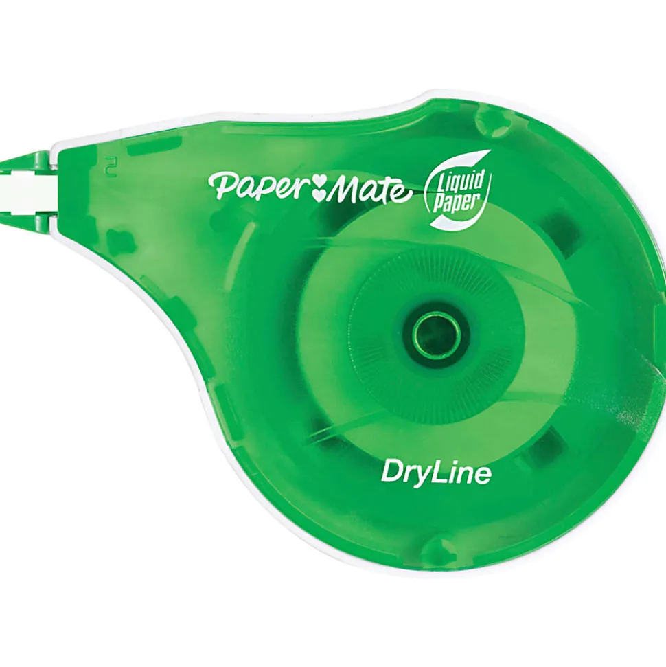 Paper Mate® Liquid Paper® DryLine® Correction Tape, 1/5"W x 384"L, White, Pack Of 10