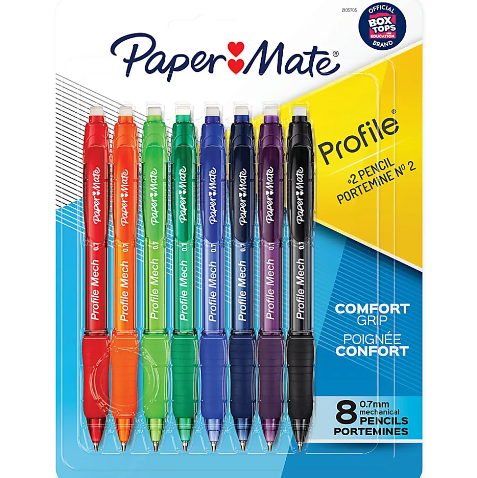 Paper Mate® Mechanical Pencils, Medium Point, 0.7 mm, Assorted Colors, Pack Of 8 Pencils