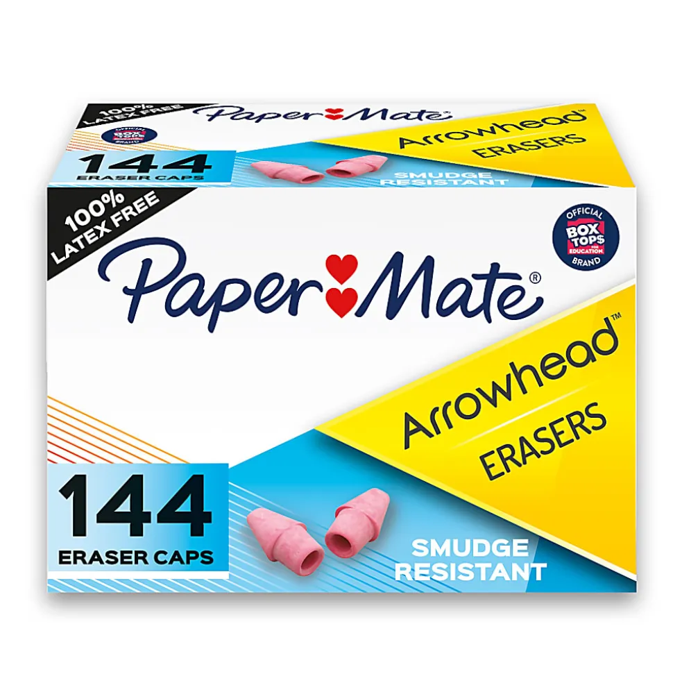 Paper Mate® Pencil Cap Erasers, Pink, Pack Of 144