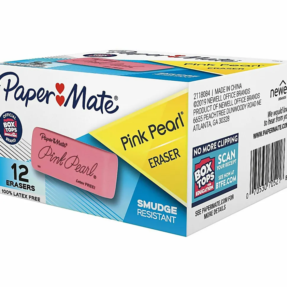 Paper Mate® Pink Pearl® Erasers, Large, Box Of 12