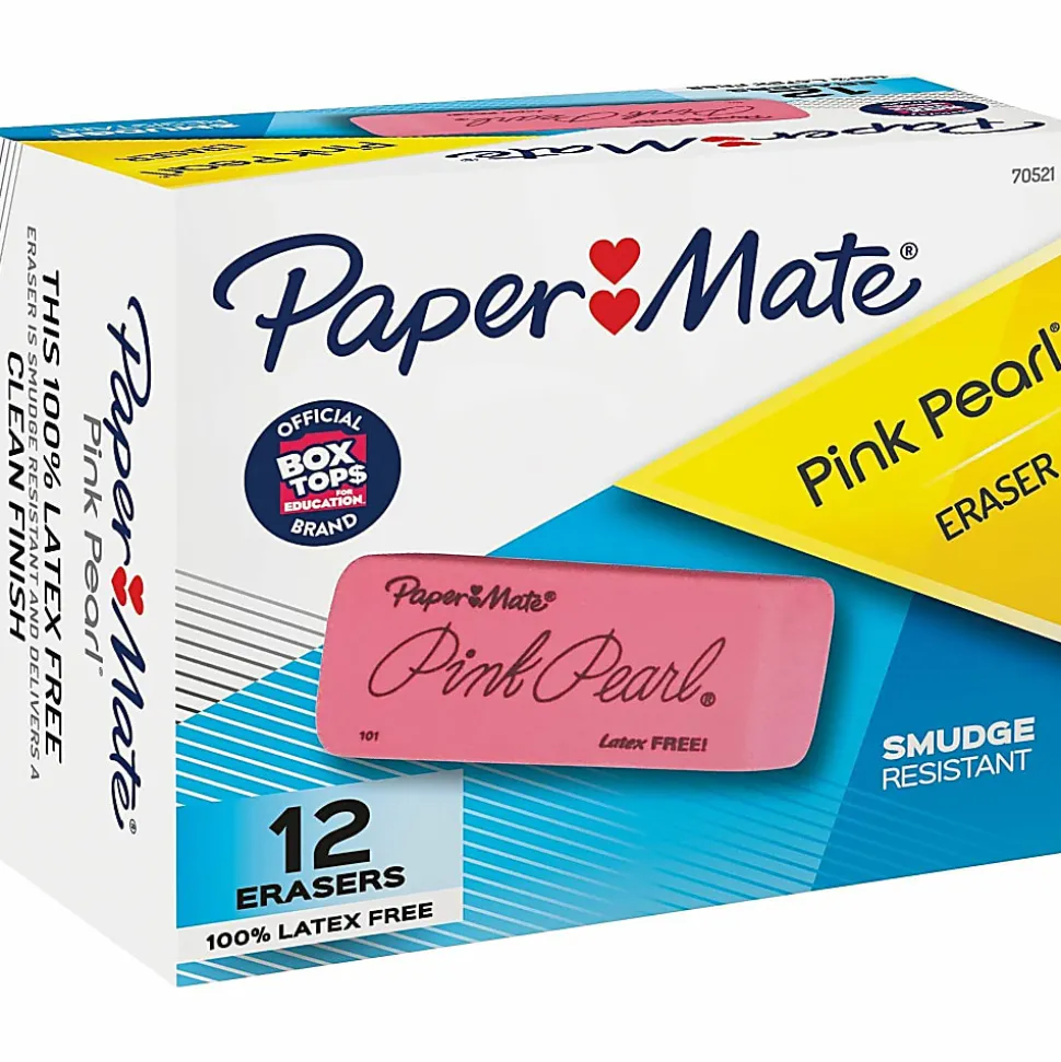 Paper Mate® Pink Pearl® Erasers, Large, Box Of 12