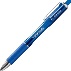 Paper Mate® Profile® Elite Retractable Ballpoint Pens, Bold Point, 1.4 mm, Blue Barrel, Blue Ink, Pack Of 12