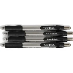 Paper Mate® Profile™ Retractable Ballpoint Pens, Bold Point, 1.4 mm, Translucent Barrel, Black Ink, Pack Of 4 Pens