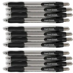 Paper Mate® Profile™ Retractable Ballpoint Pens, Bold Point, 1.4 mm, Translucent Black Barrel, Black Ink, Pack Of 12