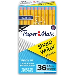 Paper Mate® SharpWriter® Mechanical Pencils, 0.7 mm, Yellow Barrel, Pack Of 36 Pencils