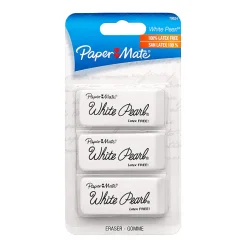 Paper Mate® White Pearl® Latex-Free Erasers, Pack Of 3