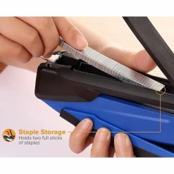 PaperPro InPower™ Spring-Powered Desktop Stapler, 20-Sheet Capacity, Blue