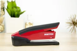PaperPro InPowerâ„¢ Spring-Powered Desktop Stapler With Antimicrobial Protection, 20-Sheet Capacity, Red
