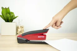 PaperPro InPower™ Spring-Powered Desktop Stapler With Antimicrobial Protection, 20-Sheet Capacity, Red