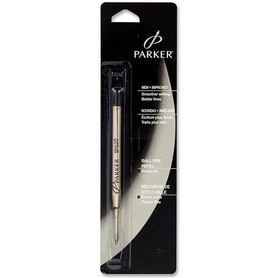 Parker® Ballpoint Pen Refill, Medium Point, 1.0 mm, Black