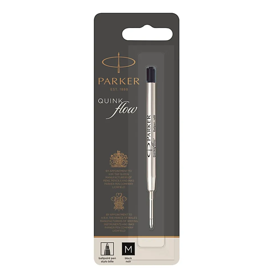 Parker® Ballpoint Pen Refill, Medium Point, 1.0 mm, Black