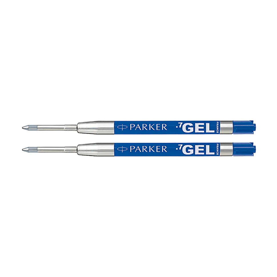 Parker® Gel-Ink Refills, Medium Point, 0.7 mm, Blue, Pack Of 2 Refills
