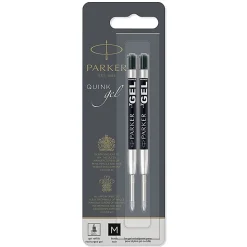 Parker® Gel-Ink Refills, Medium Point, 0.7 mm, Black, Pack Of 2 Refills