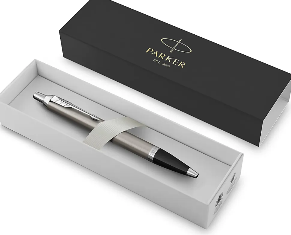 Parker® IM Ballpoint Pen, Medium Point, 0.7 mm, Silver Barrel, Blue Ink