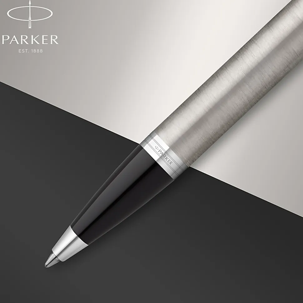 Parker® IM Ballpoint Pen, Medium Point, 0.7 mm, Silver Barrel, Blue Ink