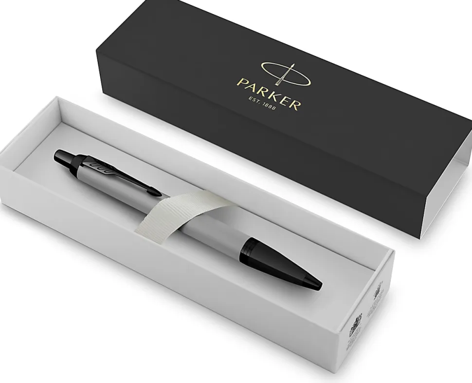 Parker® IM Ballpoint Pen, Medium Point, 0.7 mm, Matte Gray/Black Barrel, Blue Ink