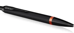 Parker IM Ballpoint Pen, Medium Point, 0.7 mm, Satin Black/Flame Orange Barrel, Blue Ink