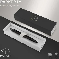 Parker® IM Ballpoint Pen, Medium Point, 0.7 mm, Matte Black Barrel, Blue Ink